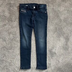 Diesel Jeans Kids Size 7Y (fit 23x22) Dark Blue Livier K Super Slim Stretch